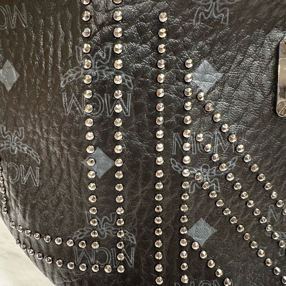MCM Black Leather belt Bag with Silver Studs -unisex with dust bag - Picture 15 of 15